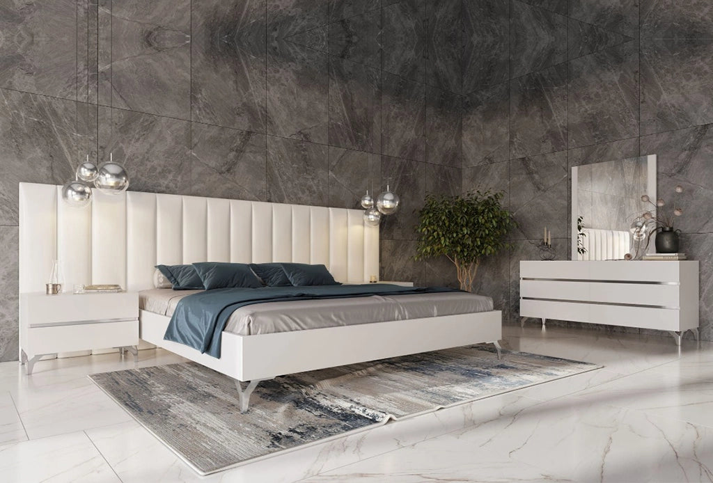 Full view Candy Leather Bed Set, stylish and comfortable, perfect for modern bedrooms.