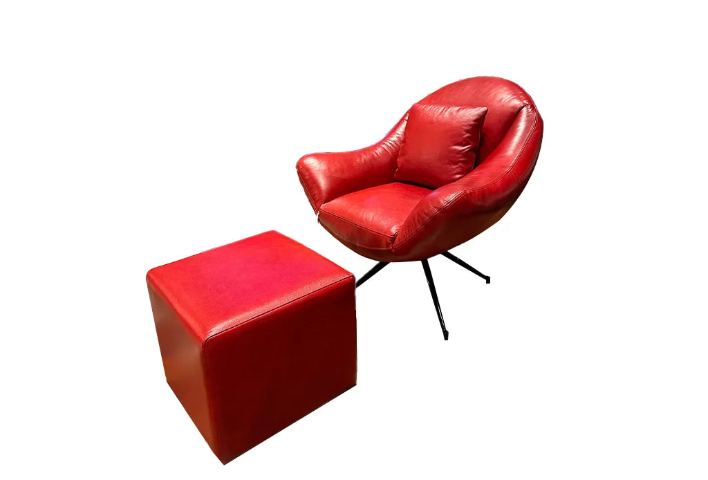 Norma Swivel Chair with Stool