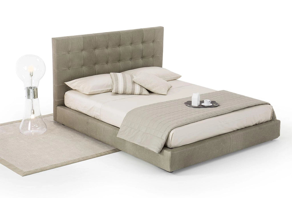 Full view Western Comfort - Artesian Leather Bed, perfect for a comfortable night's sleep in modern bedrooms